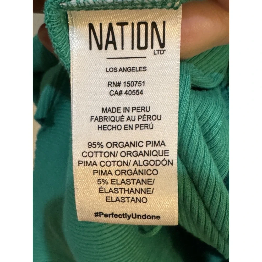 Nation Ltd. Quinn Back Wrap Rib Top‎ Green Size XL